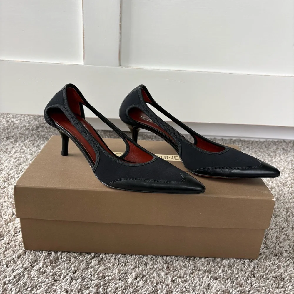 Donald J Pliner Women's Edone Black Leather Pump Heels Size 7
